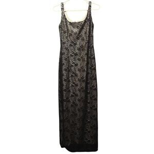 Vintage 90's y2k Betsy & Adam lace sequin maxi dress whimsigoth dark fairy